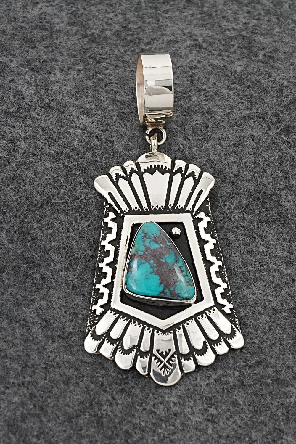 Turquoise & Sterling Silver Pendant - Rosita Singer