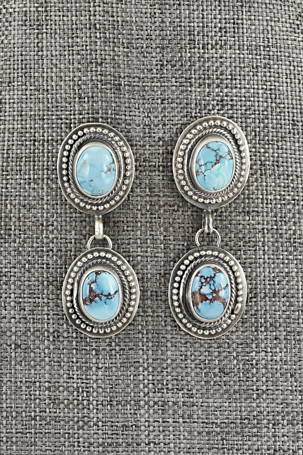 Turquoise & Sterling Silver Necklace and Earrings Set - Kathleen Livingston