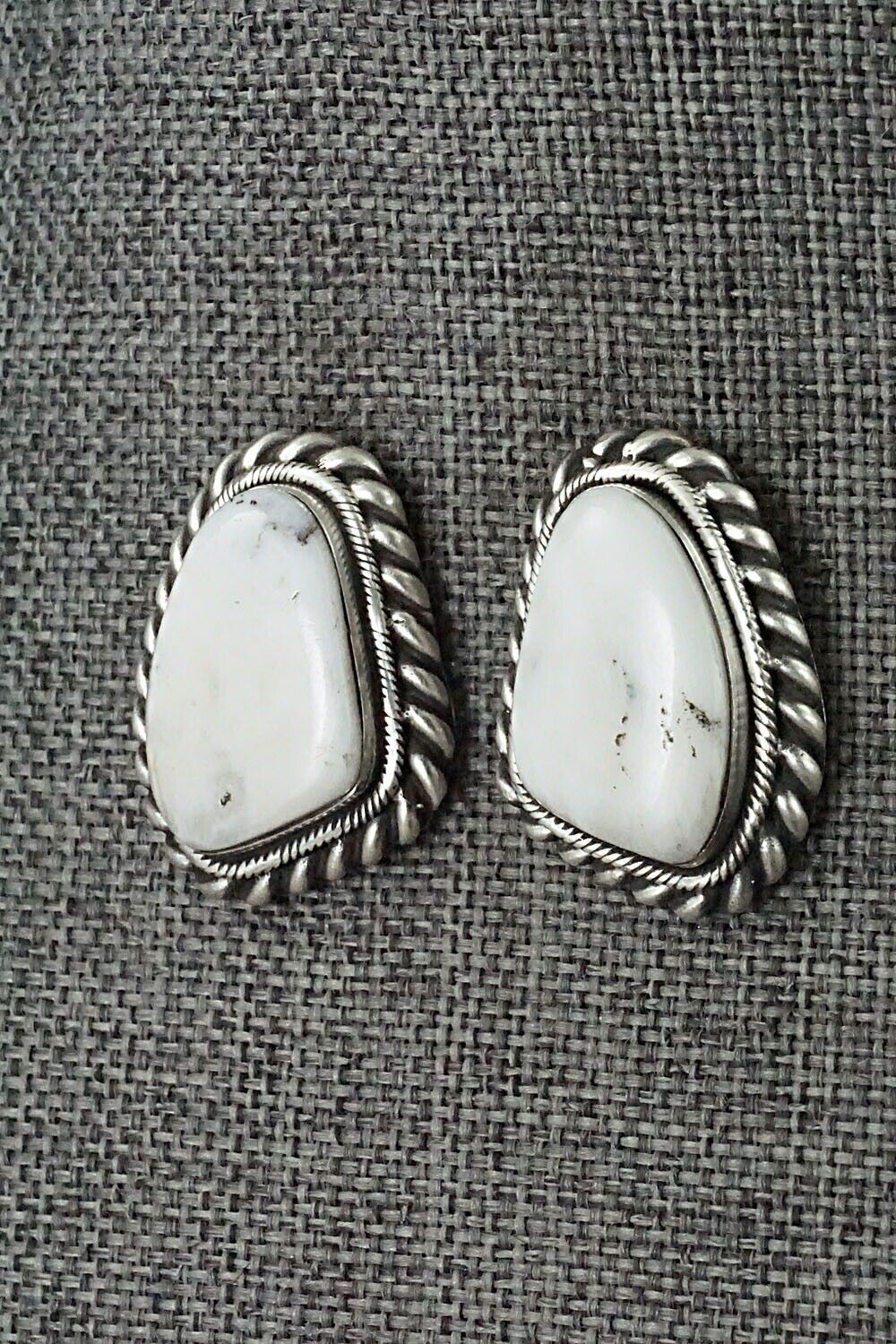White Buffalo & Sterling Silver Earrings - Sharon McCarthy