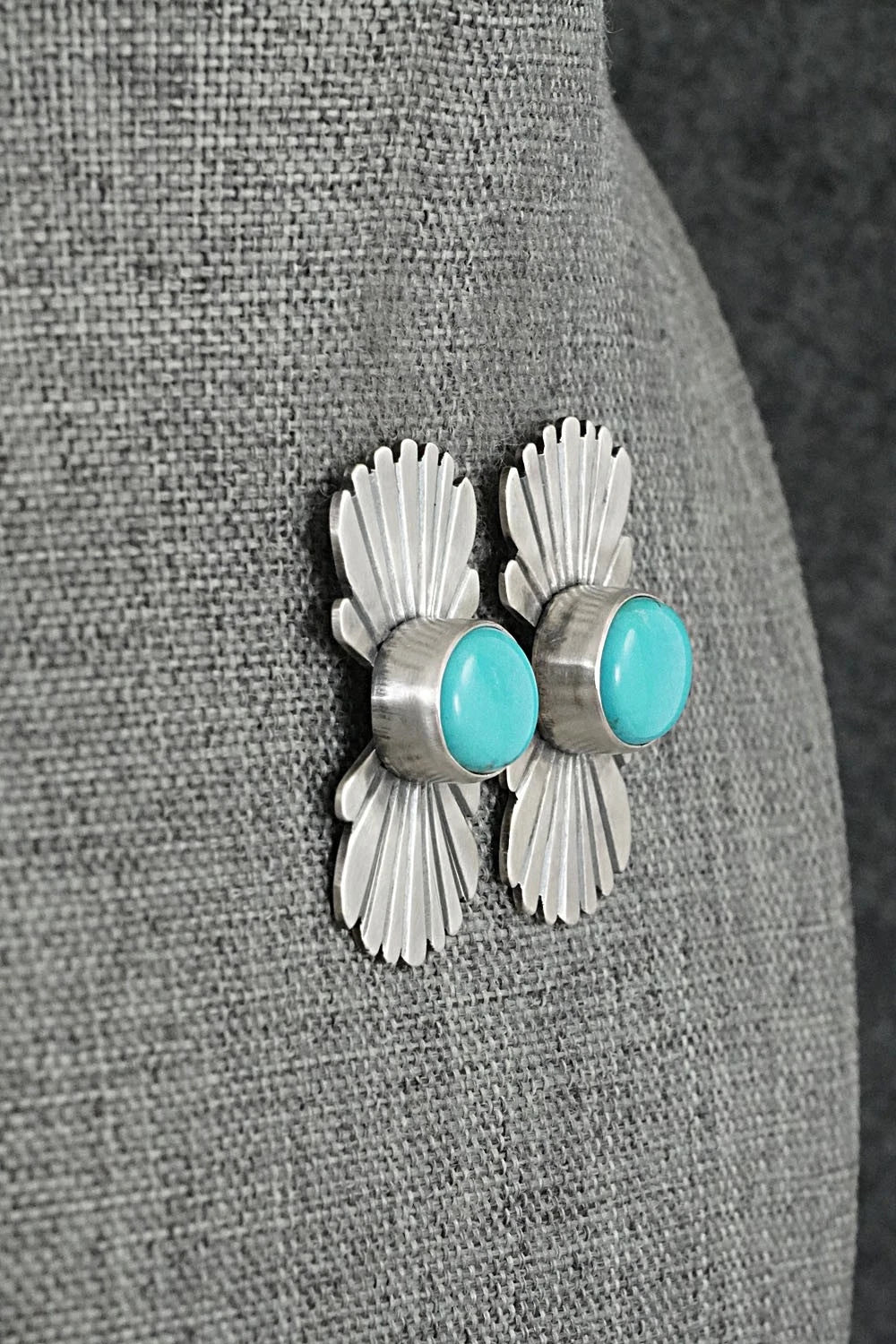 Turquoise & Sterling Silver Earrings - Mark Yazzie