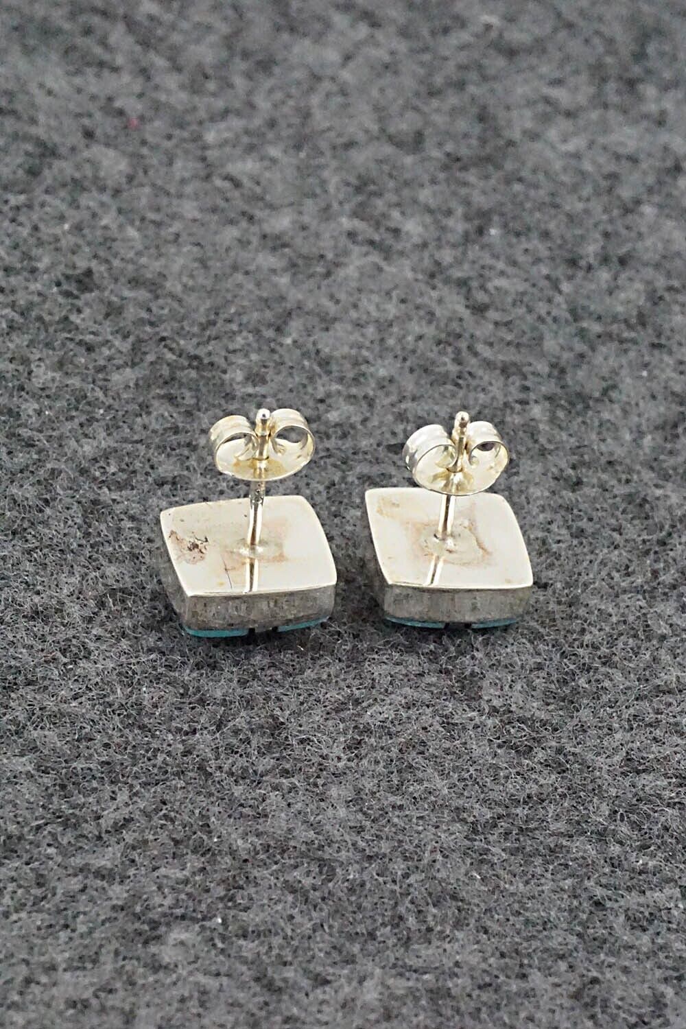 Multi-Stone & Sterling Silver Inlay Earrings - Curley Luarkie