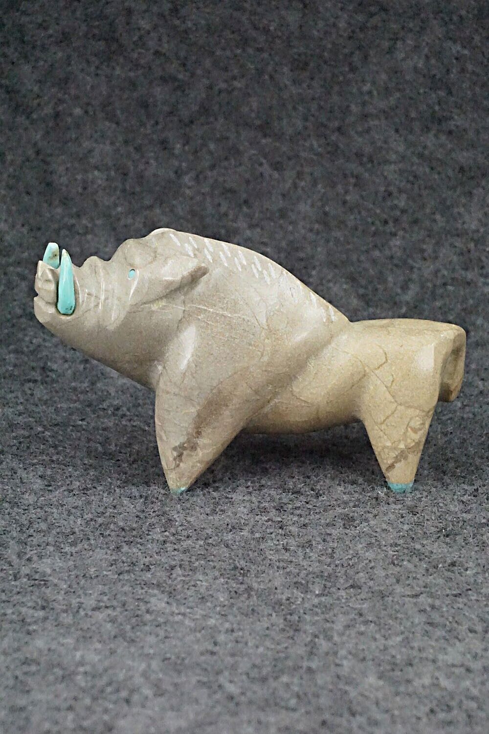 Warthog Zuni Fetish Carving - Enrike Leekya