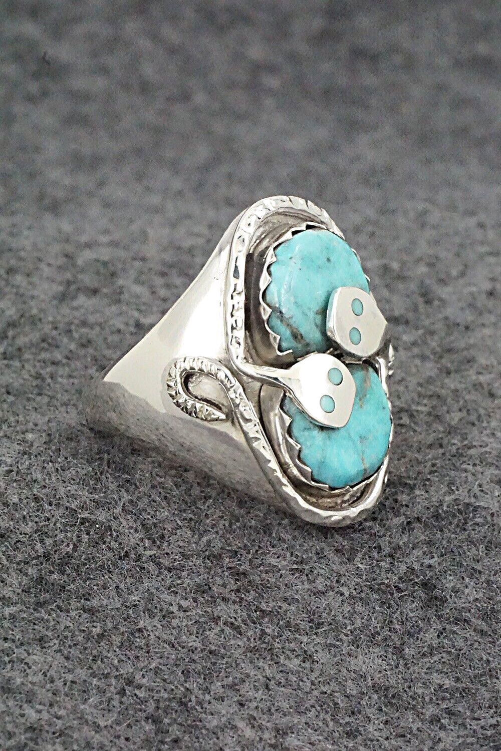 Turquoise & Sterling Silver Ring - Joy Calavaza - Size 12