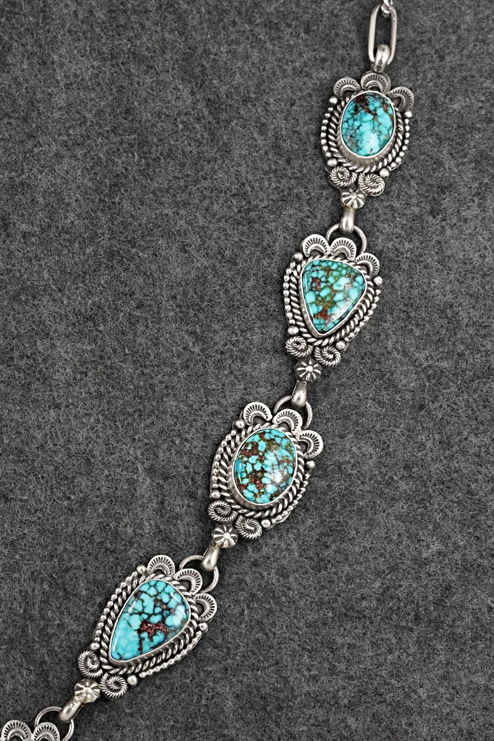 Turquoise & Sterling Silver Necklace and Earrings Set - Rosita Calladitto