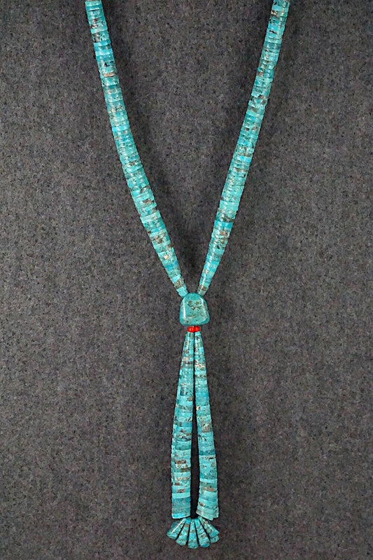 Turquoise & Sterling Silver Necklace - Lupe Lovato