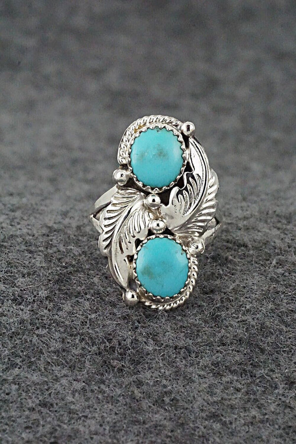 Turquoise & Sterling Silver Ring - Jerryson Henio - Size 6