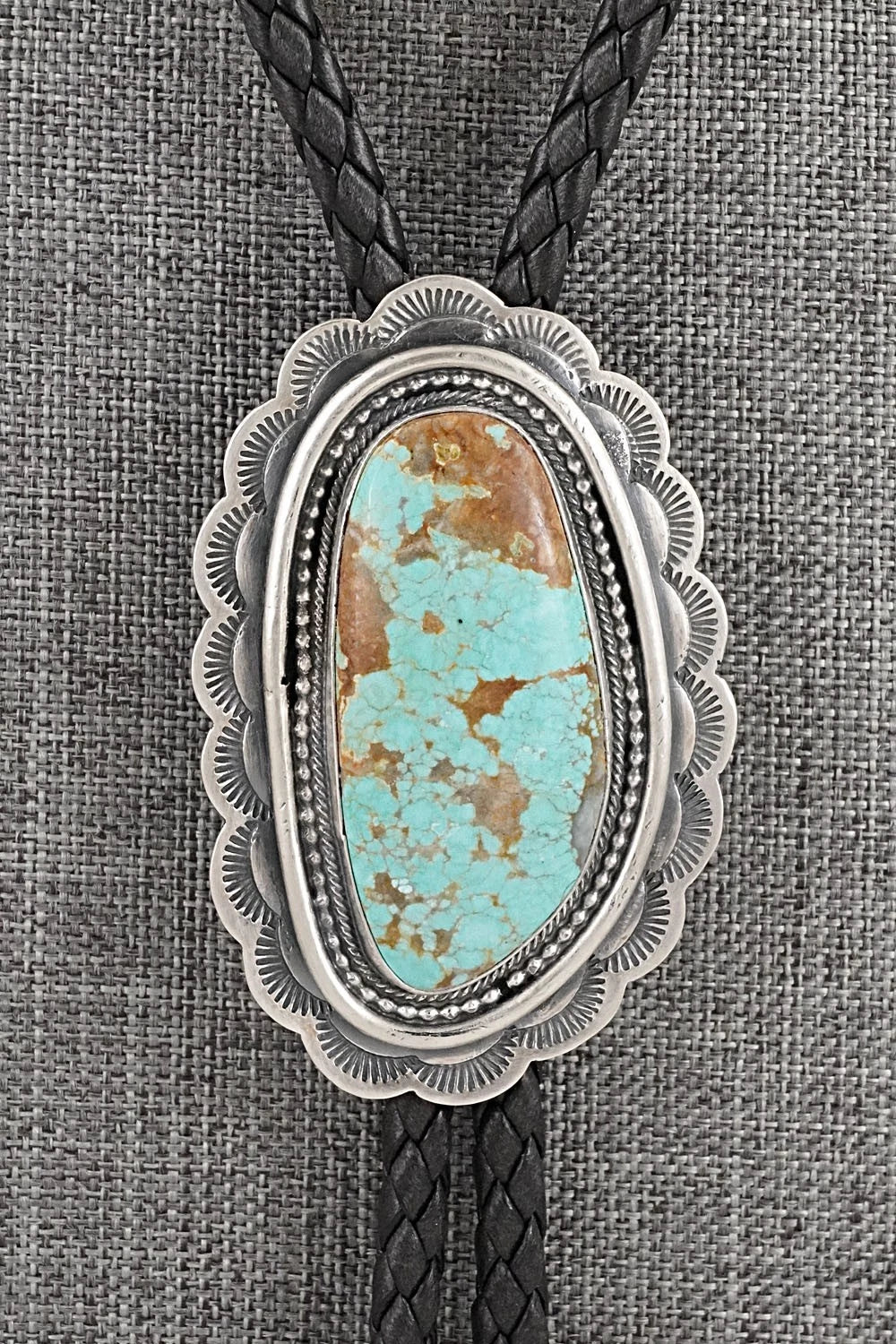 Turquoise & Sterling Silver Bolo Tie - Bobby Johnson