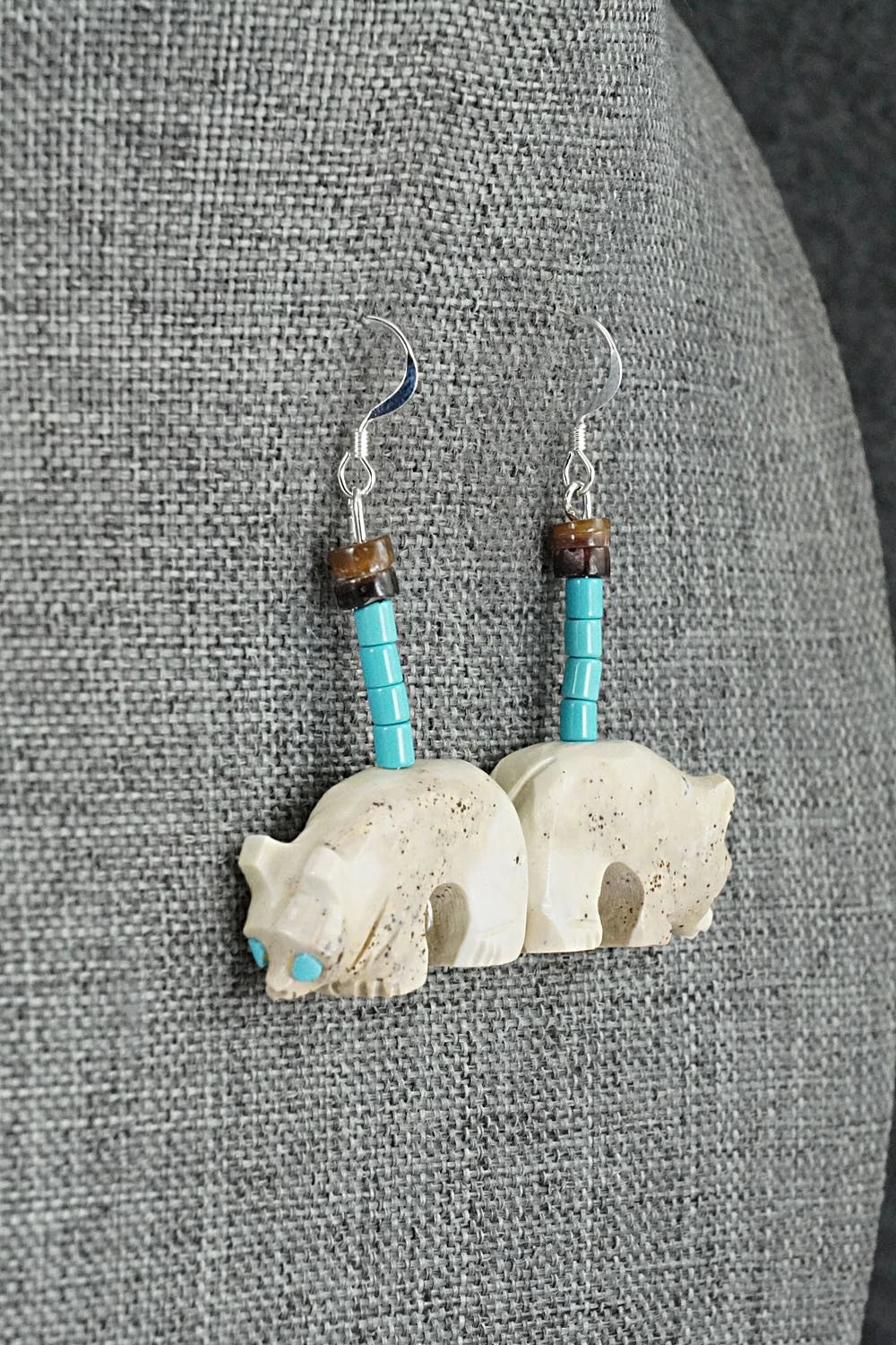 Multi-Stone Bear Fetish & Sterling Silver Necklace Set - Dannette Laate