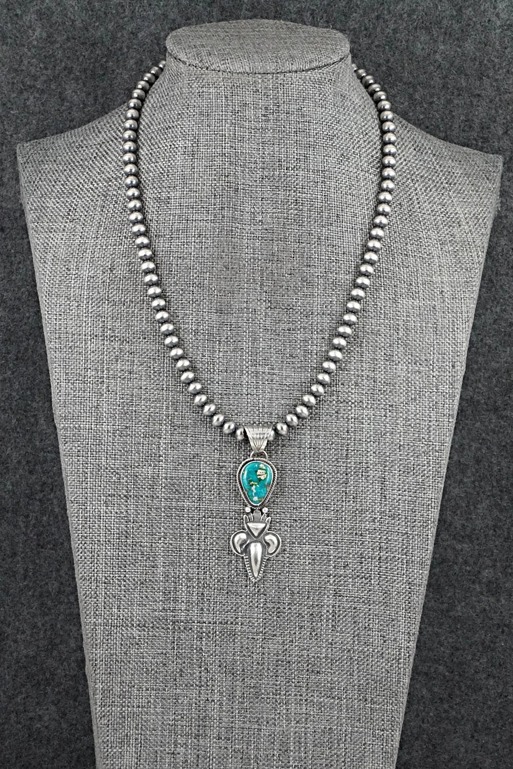 Turquoise & Sterling Silver Necklace - Gary Shorty