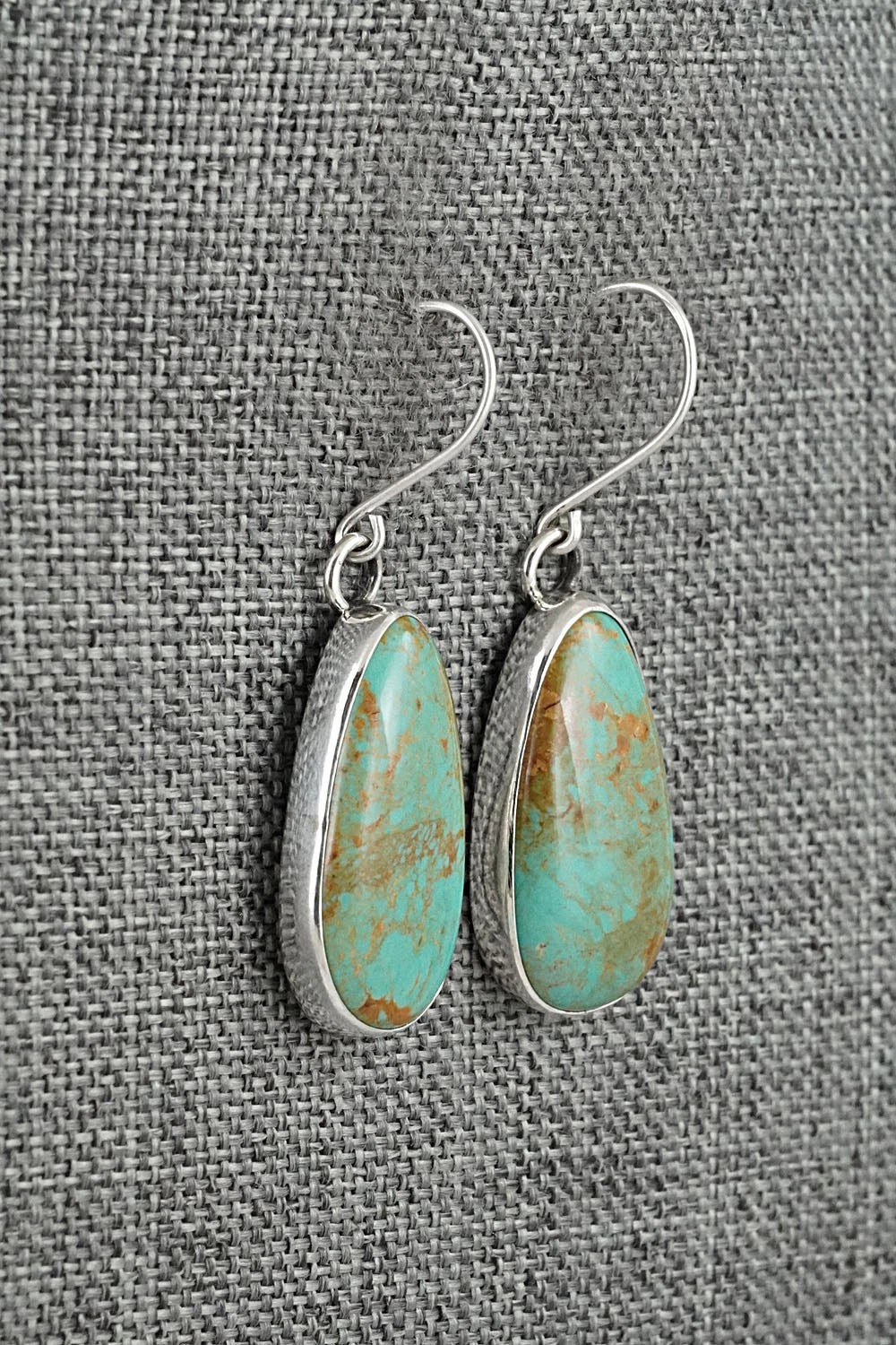Turquoise & Sterling Silver Earrings - Eugene Gruber