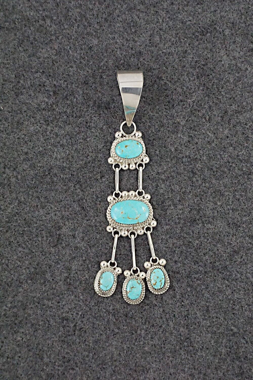 Turquoise & Sterling Silver Pendant - Kenny Calavaza