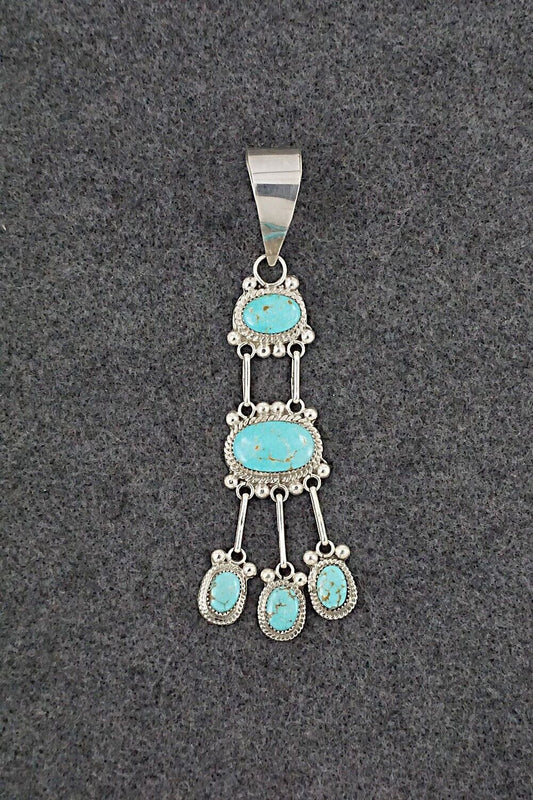 Turquoise & Sterling Silver Pendant - Kenny Calavaza