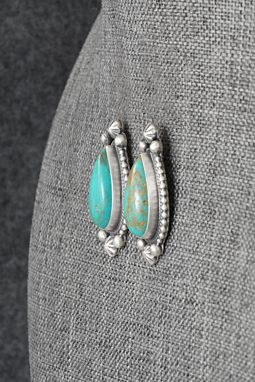 Turquoise & Sterling Silver Earrings - Darrin Livingston