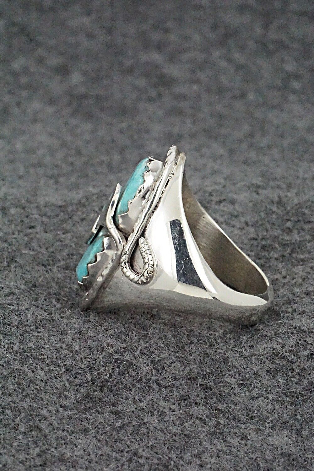 Turquoise & Sterling Silver Ring - Joy Calavaza - Size 12