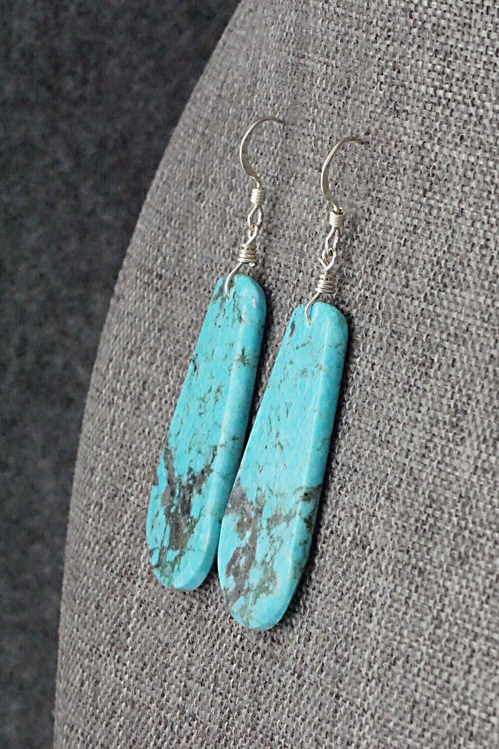 Turquoise & Sterling Silver Earrings - Lupe Lovato
