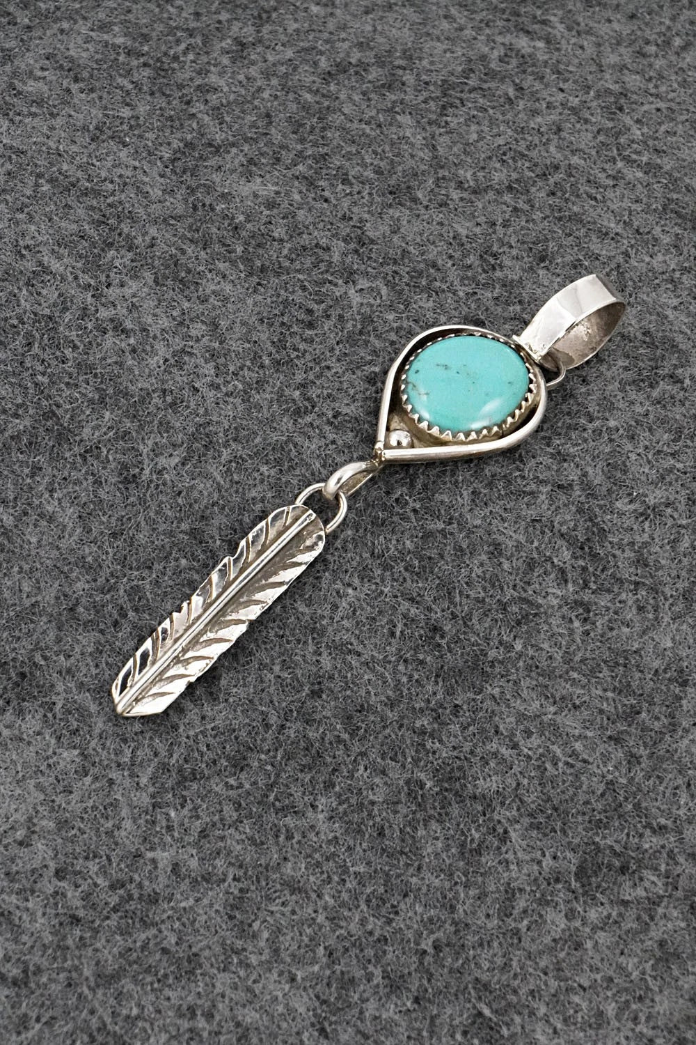 Turquoise & Sterling Silver Pendant - Priscilla Reeder