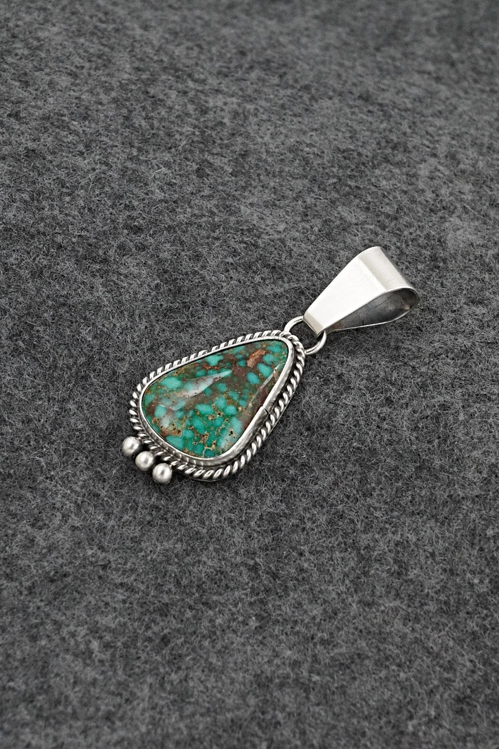 Turquoise & Sterling Silver Pendant - Eugene Gruber