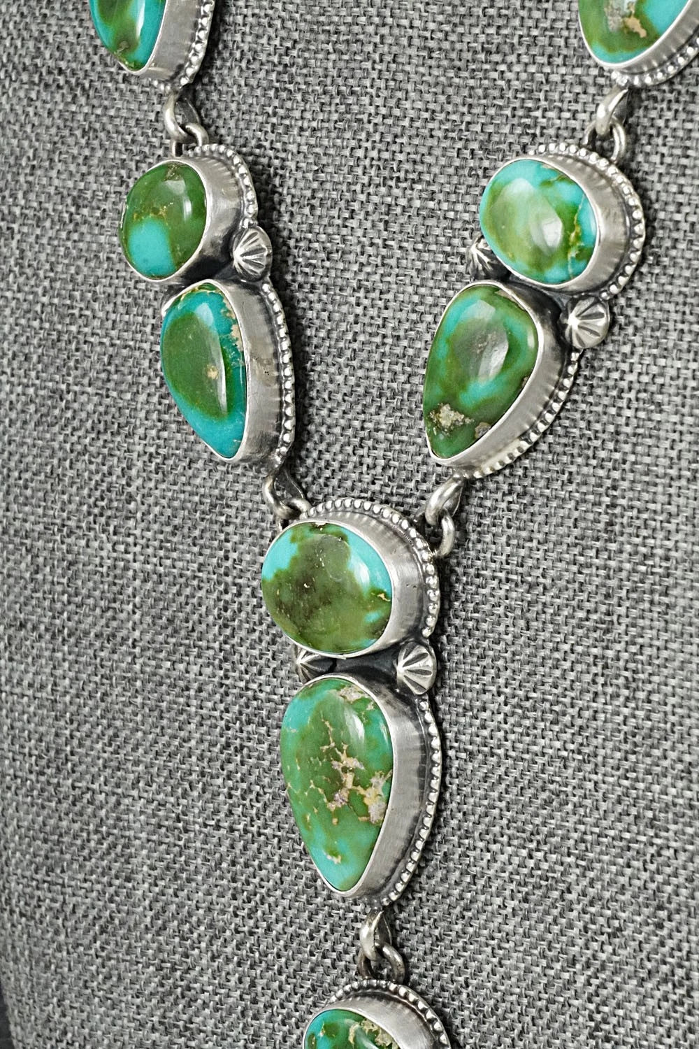 Turquoise & Sterling Silver Necklace and Earrings Set - Darrin Livingston