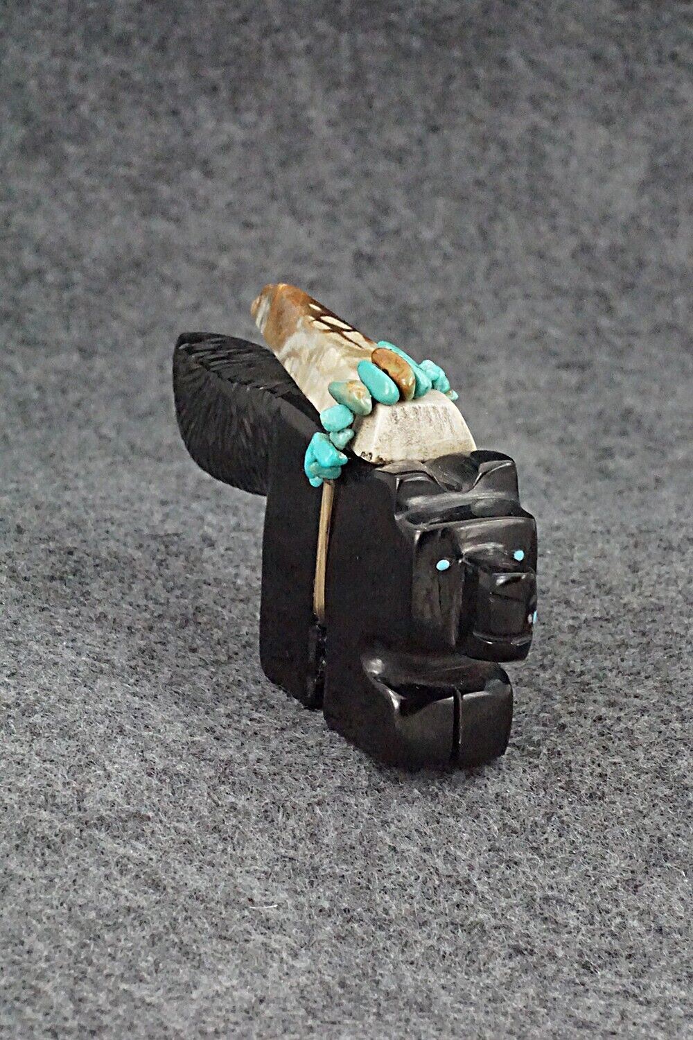 Wolf Zuni Fetish Carving - Danny Lonjose
