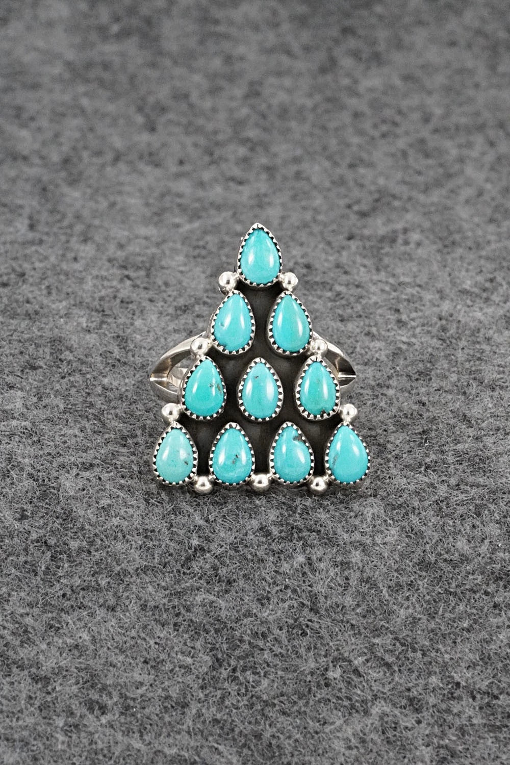 Turquoise & Sterling Silver Ring - Loretta Delgarito - Size 6.75
