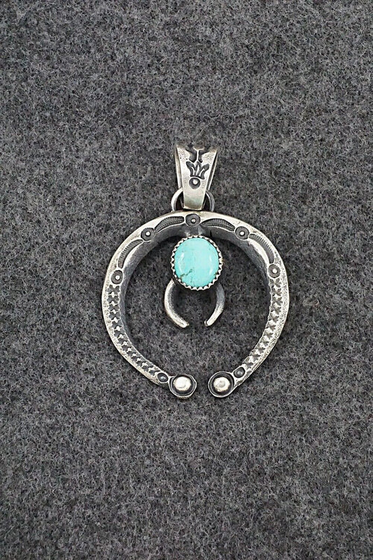 Turquoise & Sterling Silver Pendant - Eva & Linberg Billah