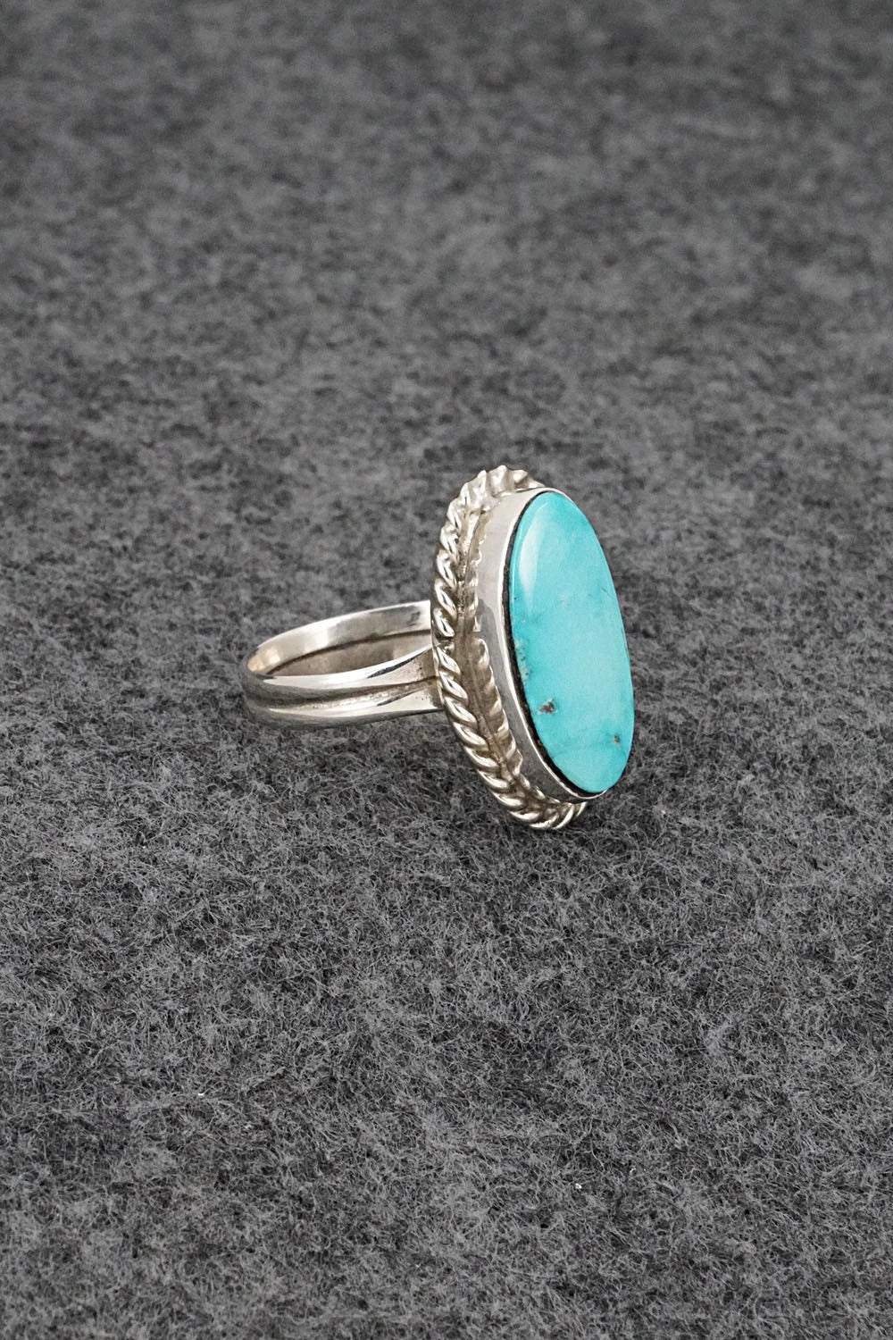 Turquoise & Sterling Silver Ring - Darius Arviso - Size 8.5