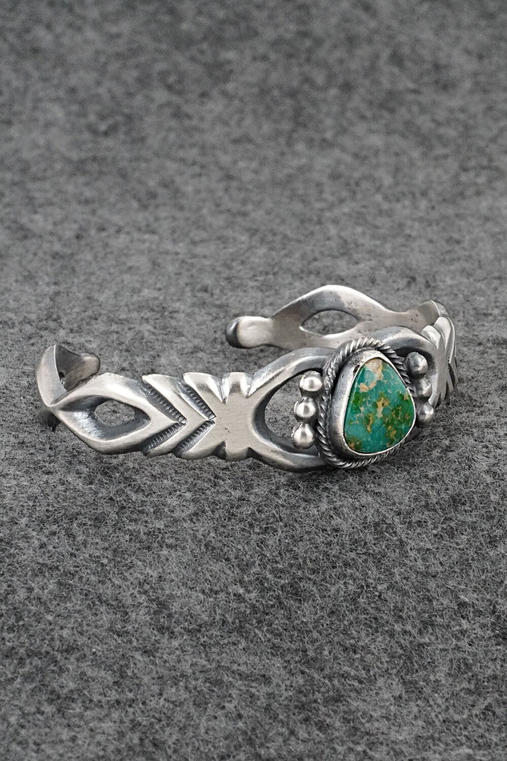 Turquoise & Sterling Silver Bracelet - Harrison Bitsue