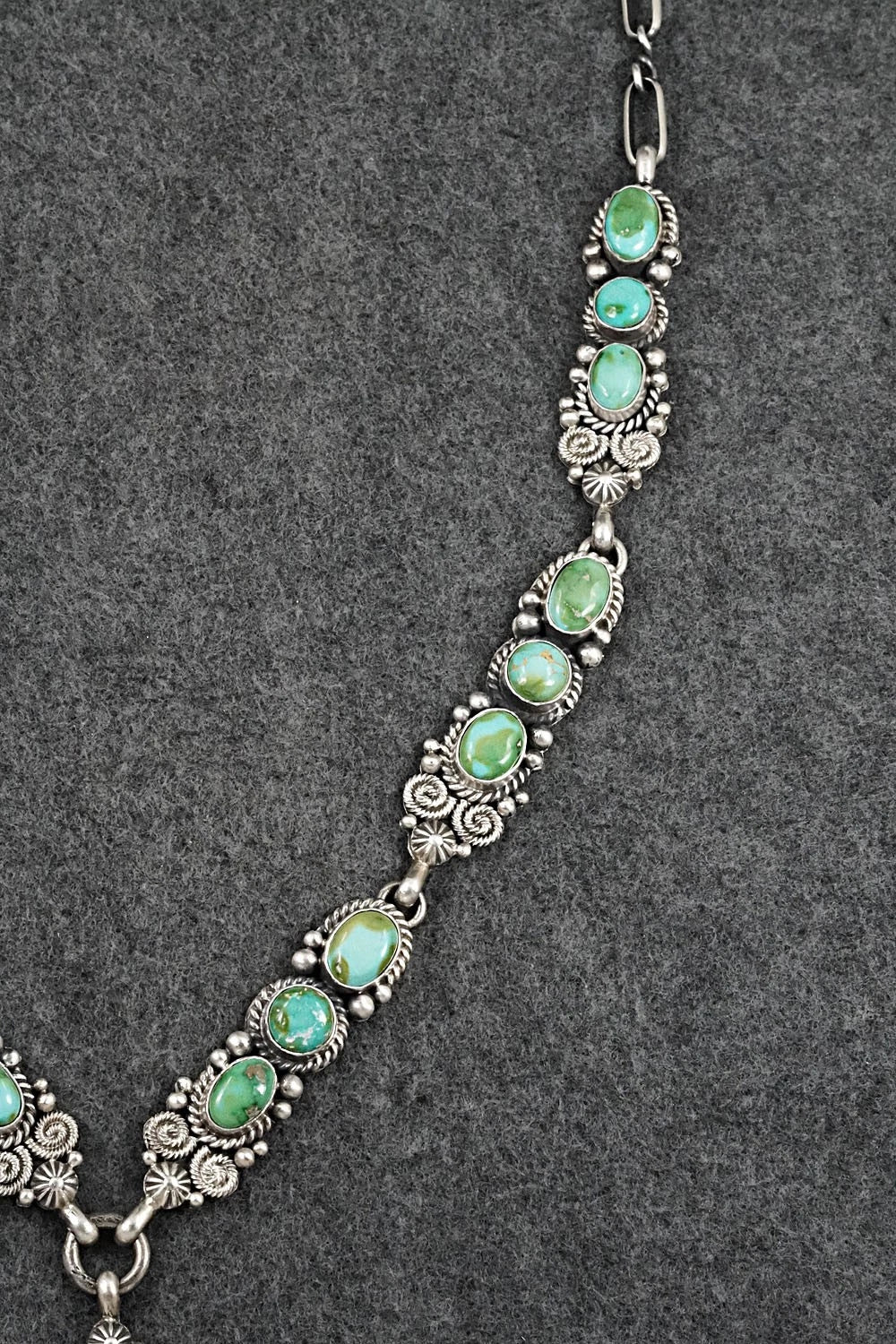 Turquoise & Sterling Silver Necklace and Earrings Set - Rosita Calladitto