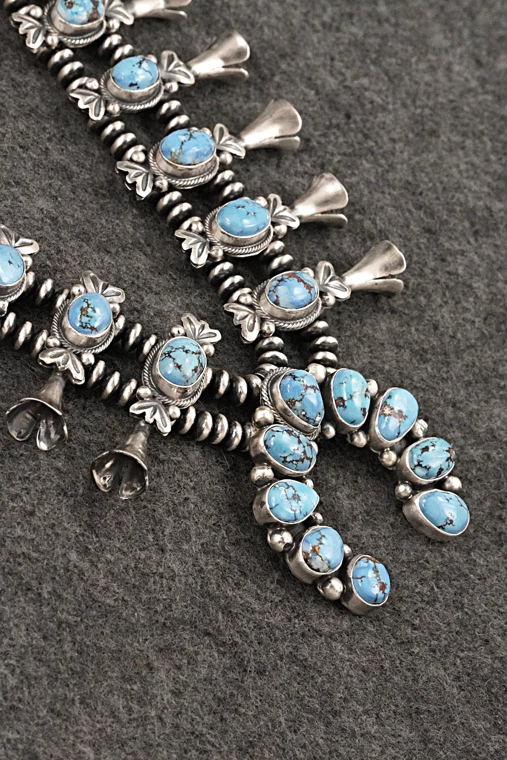Turquoise & Sterling Silver Squash Blossom Set - Darrin Livingston