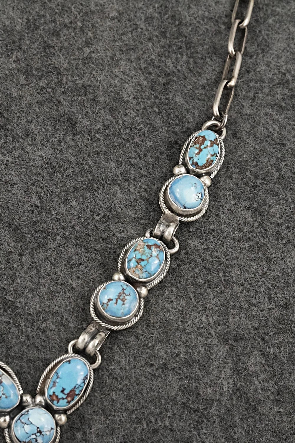 Turquoise & Sterling Silver Necklace and Earrings Set - Paul Livingston