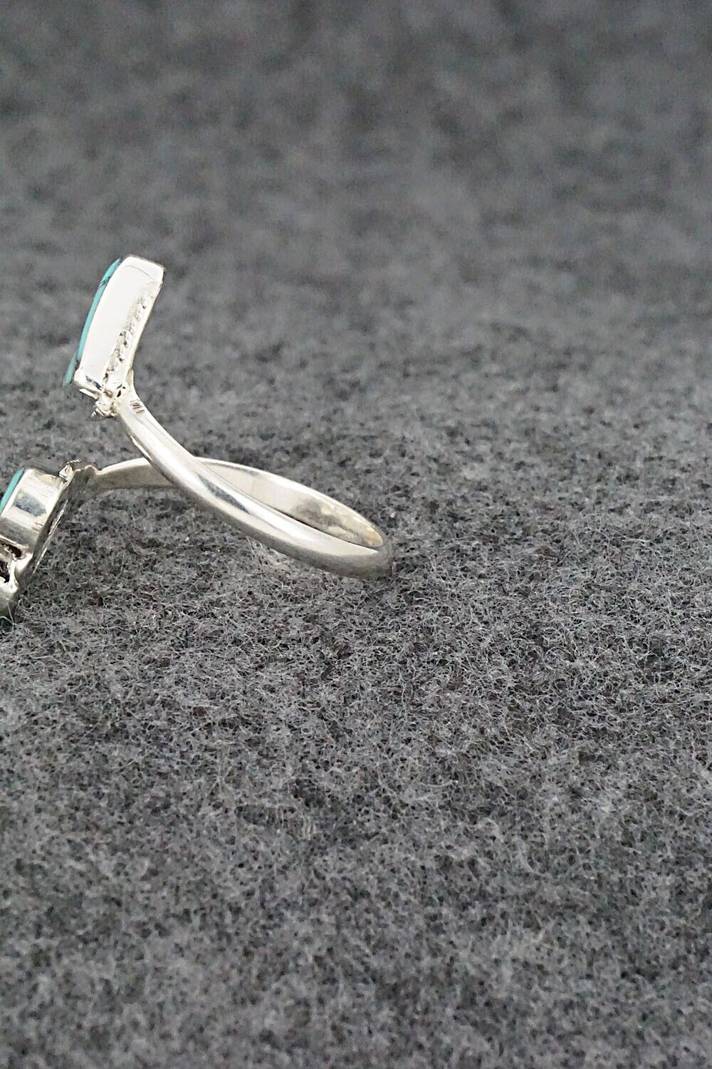 Turquoise & Sterling Silver Ring - Velda Nastacio - Size 8 Adj.