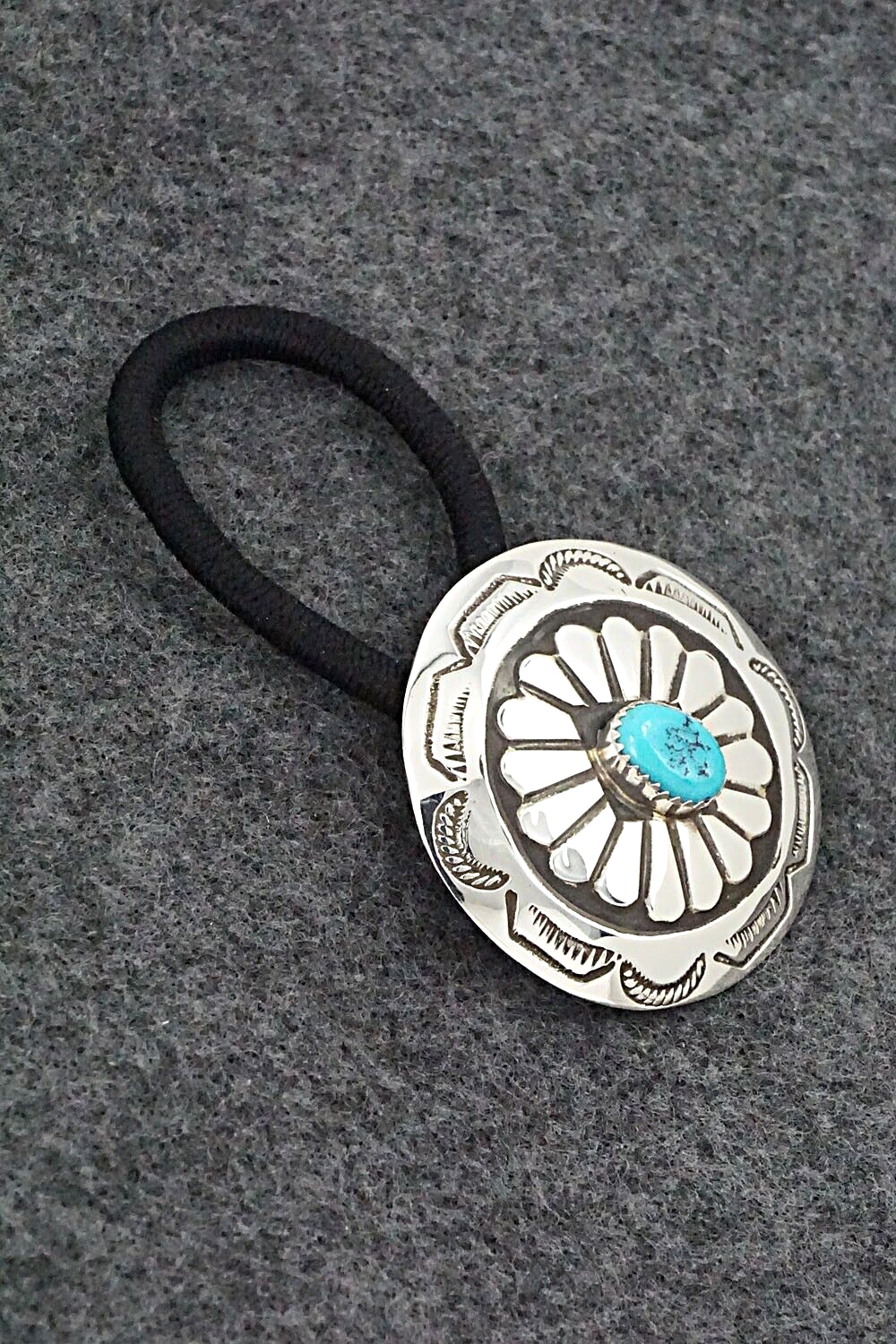 Turquoise & Sterling Silver Hair Tie - Jolene Begay