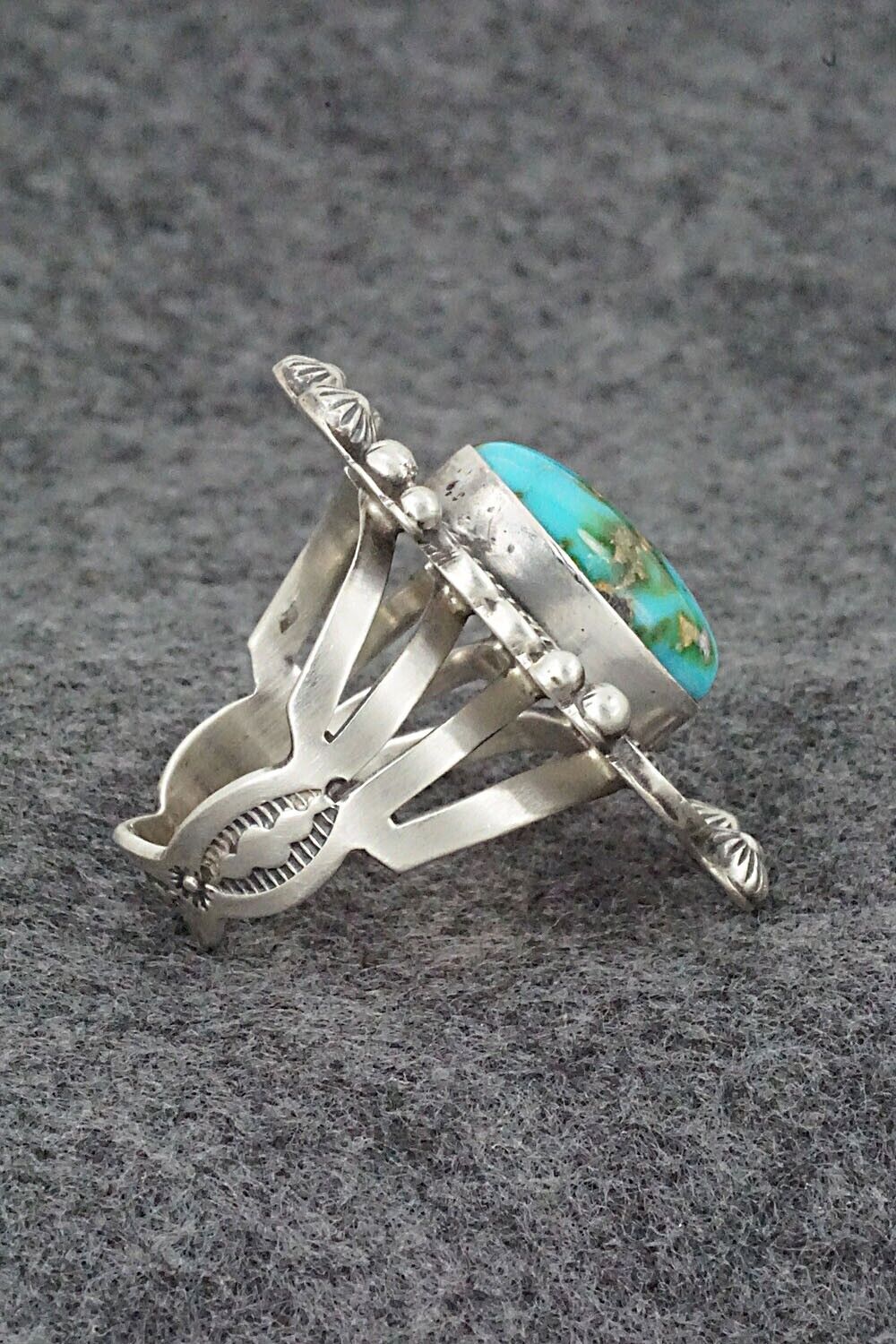 Turquoise & Sterling Silver Ring - Tom Lewis - Size 10