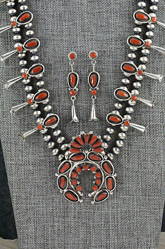 Magnolia Mountain Jewelry Multi Color Squash Blossom Necklace & Earrings
