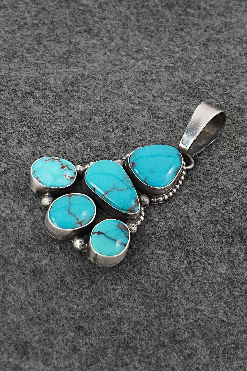 Turquoise & Sterling Silver Pendant and Earrings Set - Darrin Livingston