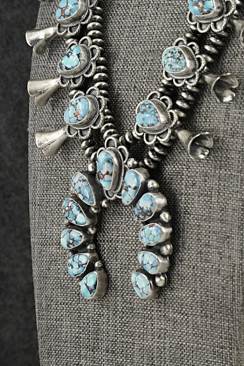 Turquoise & Sterling Silver Squash Blossom Set - Darrin Livingston