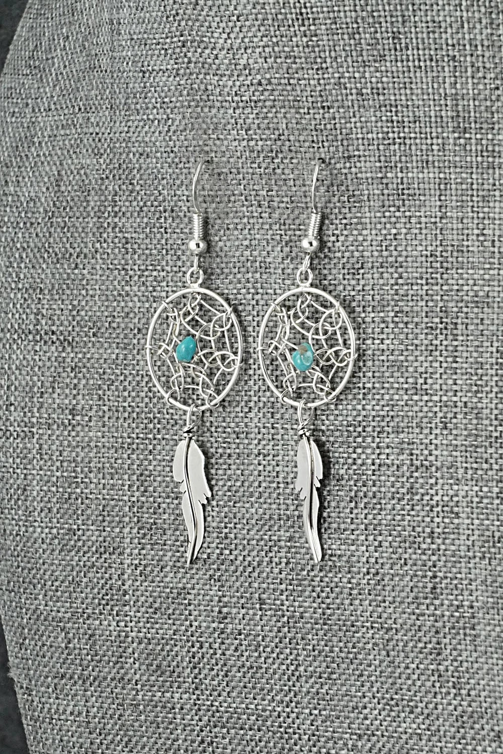 Turquoise & Sterling Silver Earrings - Lorenzo Arviso