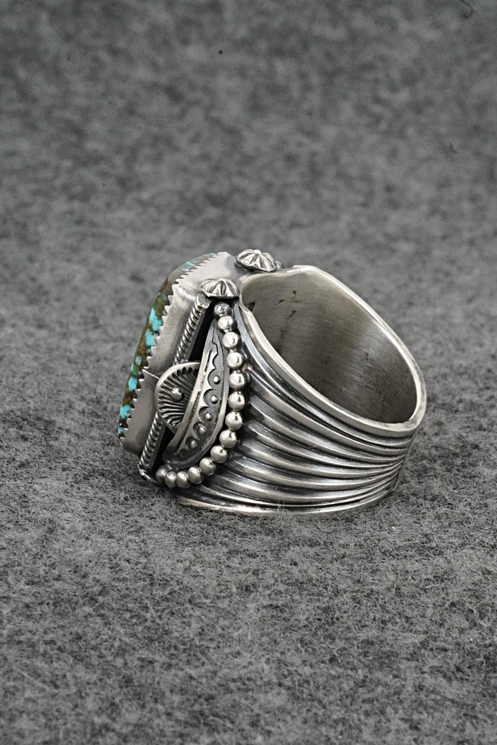 Turquoise & Sterling Silver Ring - Delbert Gordon - Size 12