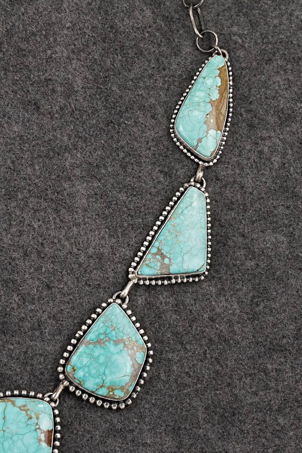 Turquoise & Sterling Silver Necklace and Earrings Set - Paul Livingston