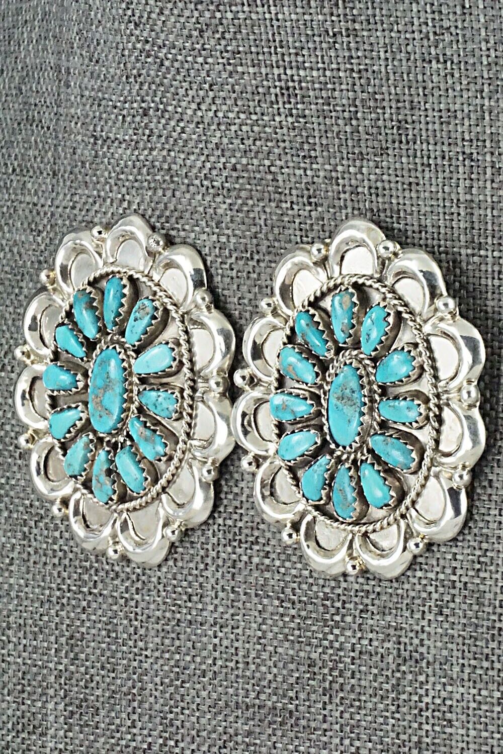 Turquoise & Sterling Silver Earrings - Justina Wilson