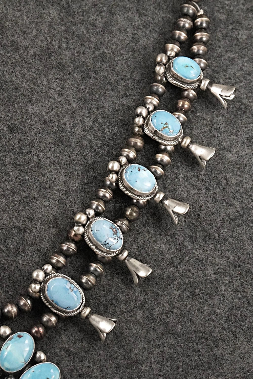 Turquoise & Sterling Silver Squash Blossom Set - Darrin Livingston