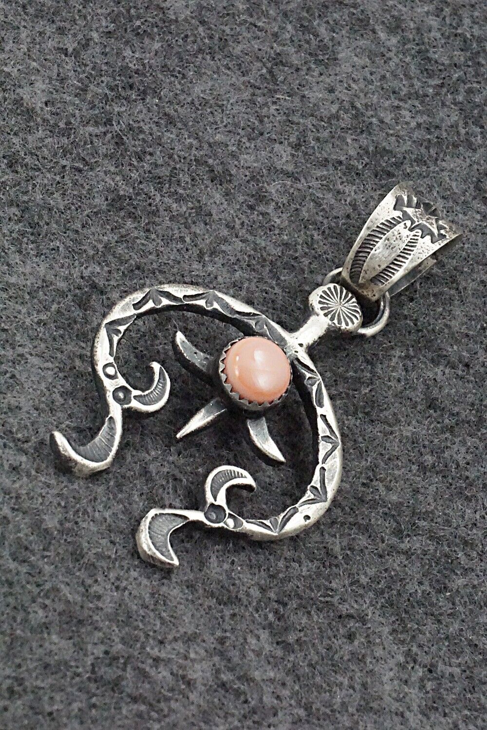 Pink Conch Shell & Sterling Silver Pendant - Kevin Billah