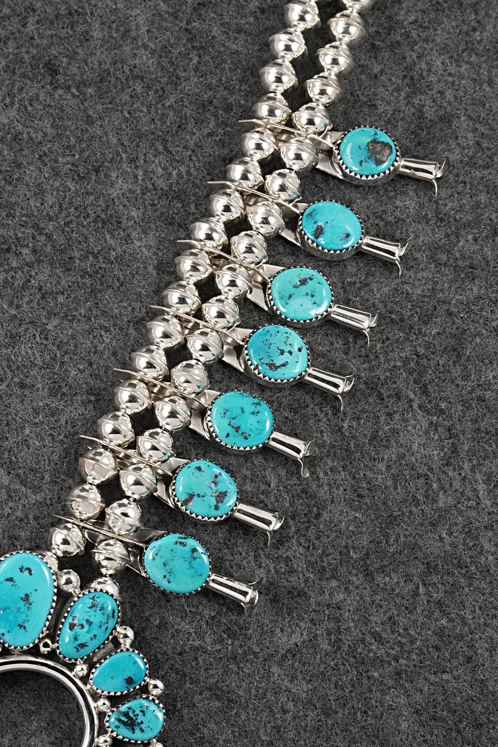 Turquoise & Sterling Silver Squash Blossom Set - Califreda Roanhorse