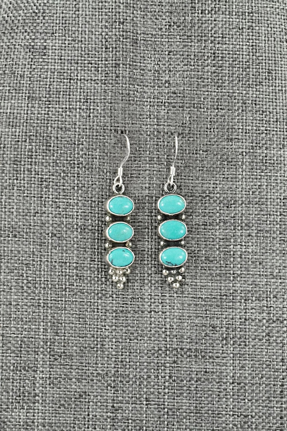 Turquoise & Sterling Silver Earrings - Gary Shorty