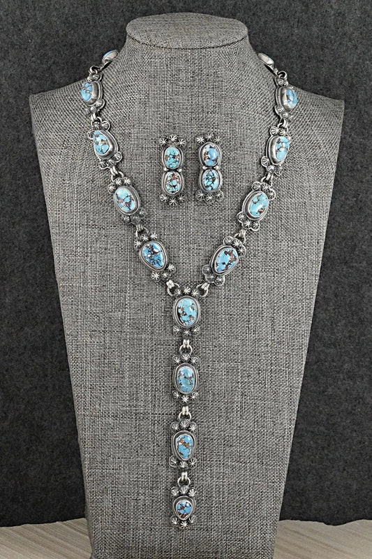 Turquoise & Sterling Silver Necklace and Earrings Set - Darrin Livingston
