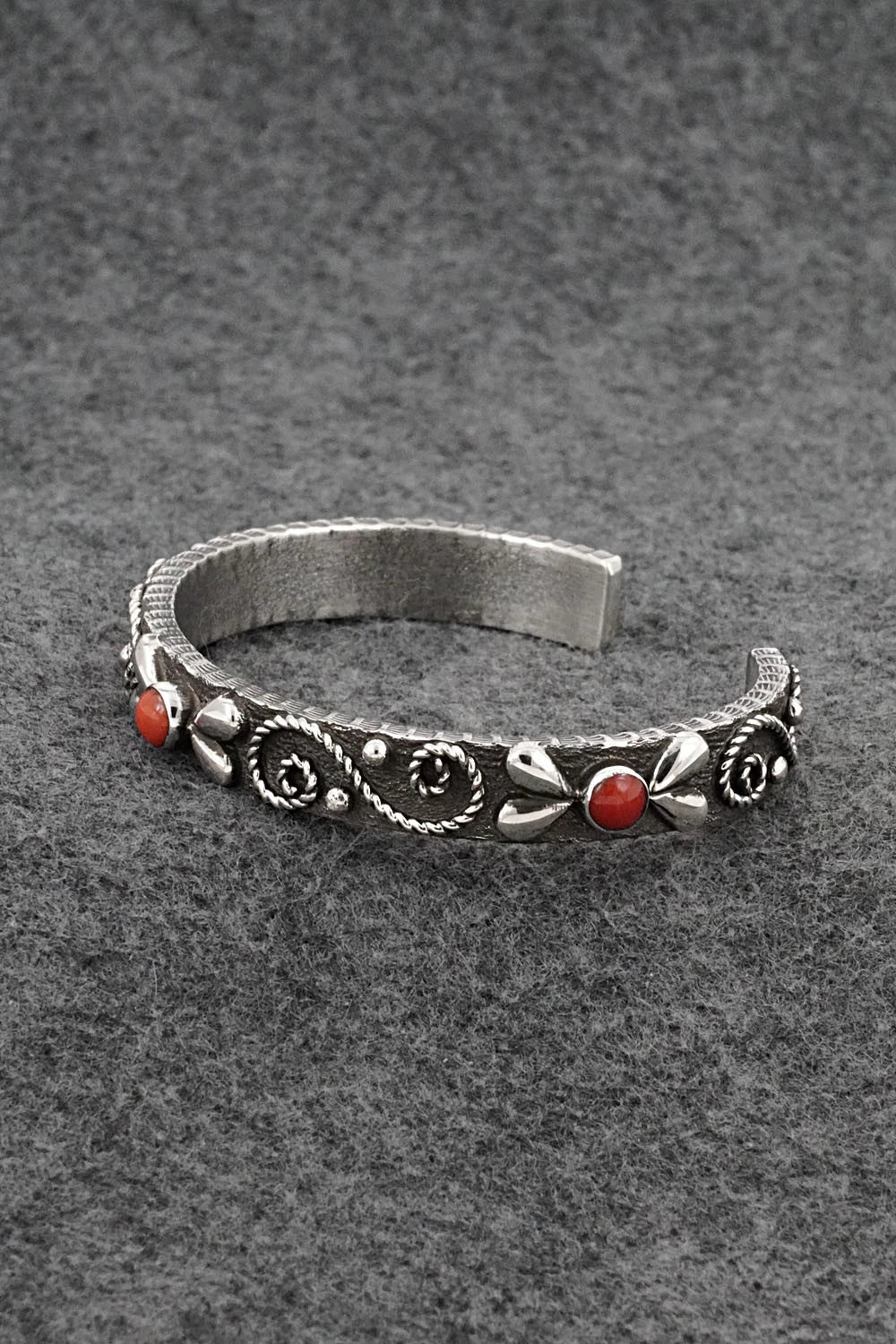 Coral & Sterling Silver Bracelet - Ernest Rangel