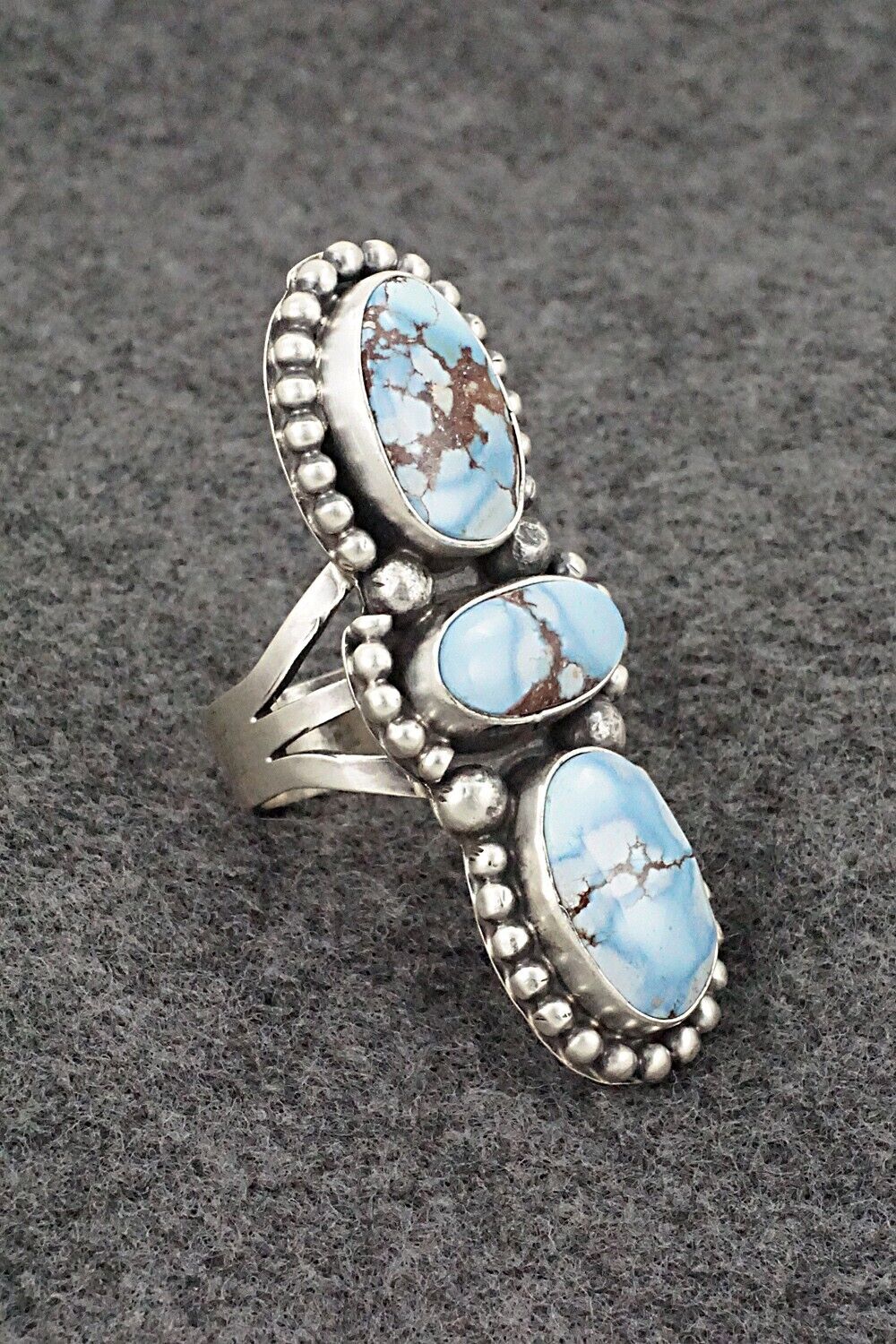 Turquoise & Sterling Silver Ring - Bobby Johnson - Size 8.5