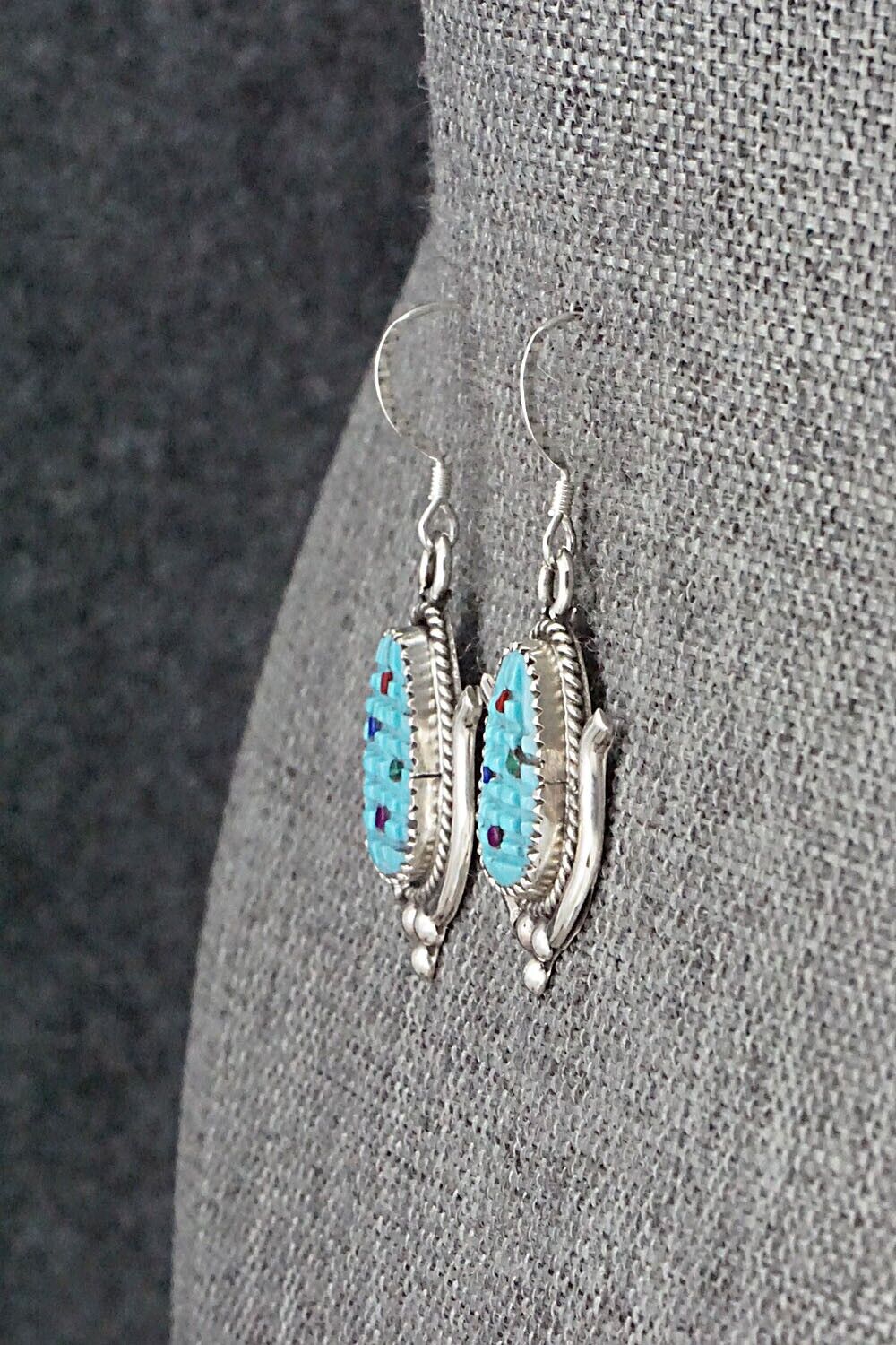 Turquoise & Sterling Silver Earrings - Tracy Bowekity