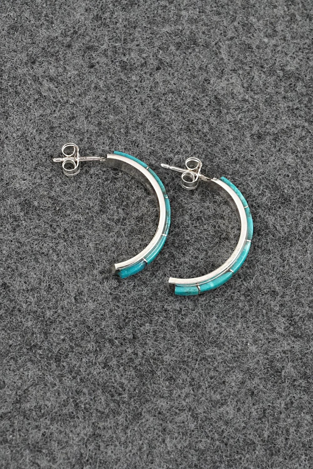 Turquoise & Sterling Silver Earrings - Gloria Waatsa