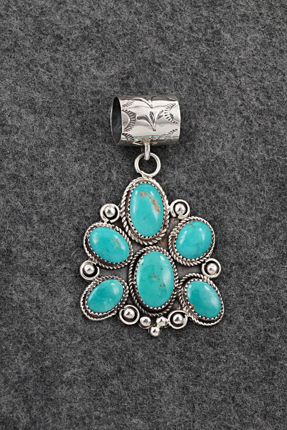 Turquoise & Sterling Silver Pendant - Ernest Hawthorne